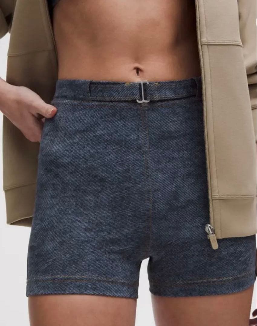 ヨガ・ピラティス Everlux Denim-PrintSHRShort3 12inch