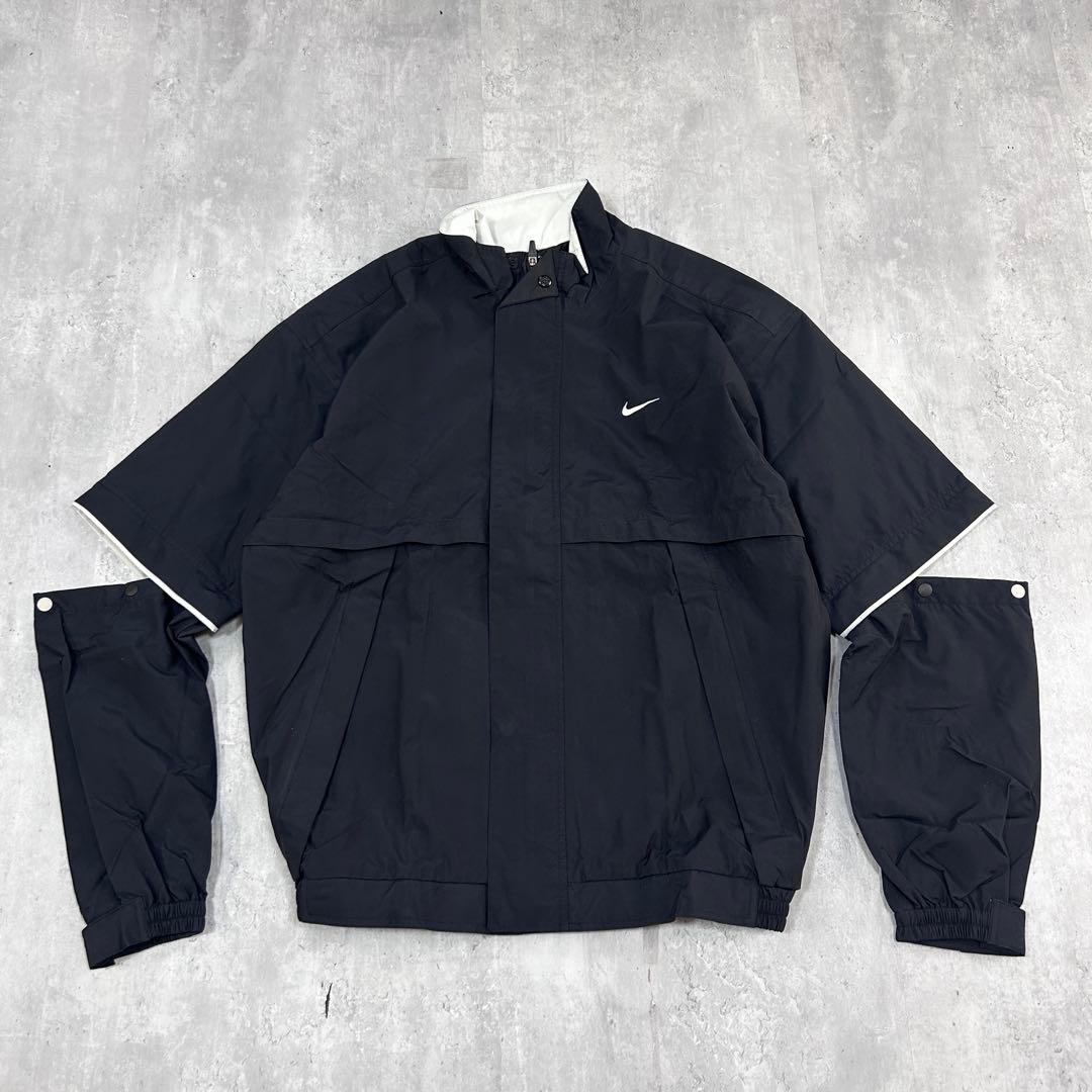 Z286 美品 NIKE ゴルフ レインウェア ナイロン 上下 2way 黒 M