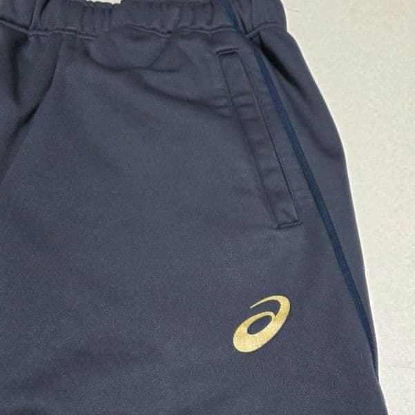 美品 アシックス ゴールドステージ 野球 上下セット M ネイビー 防風・防寒