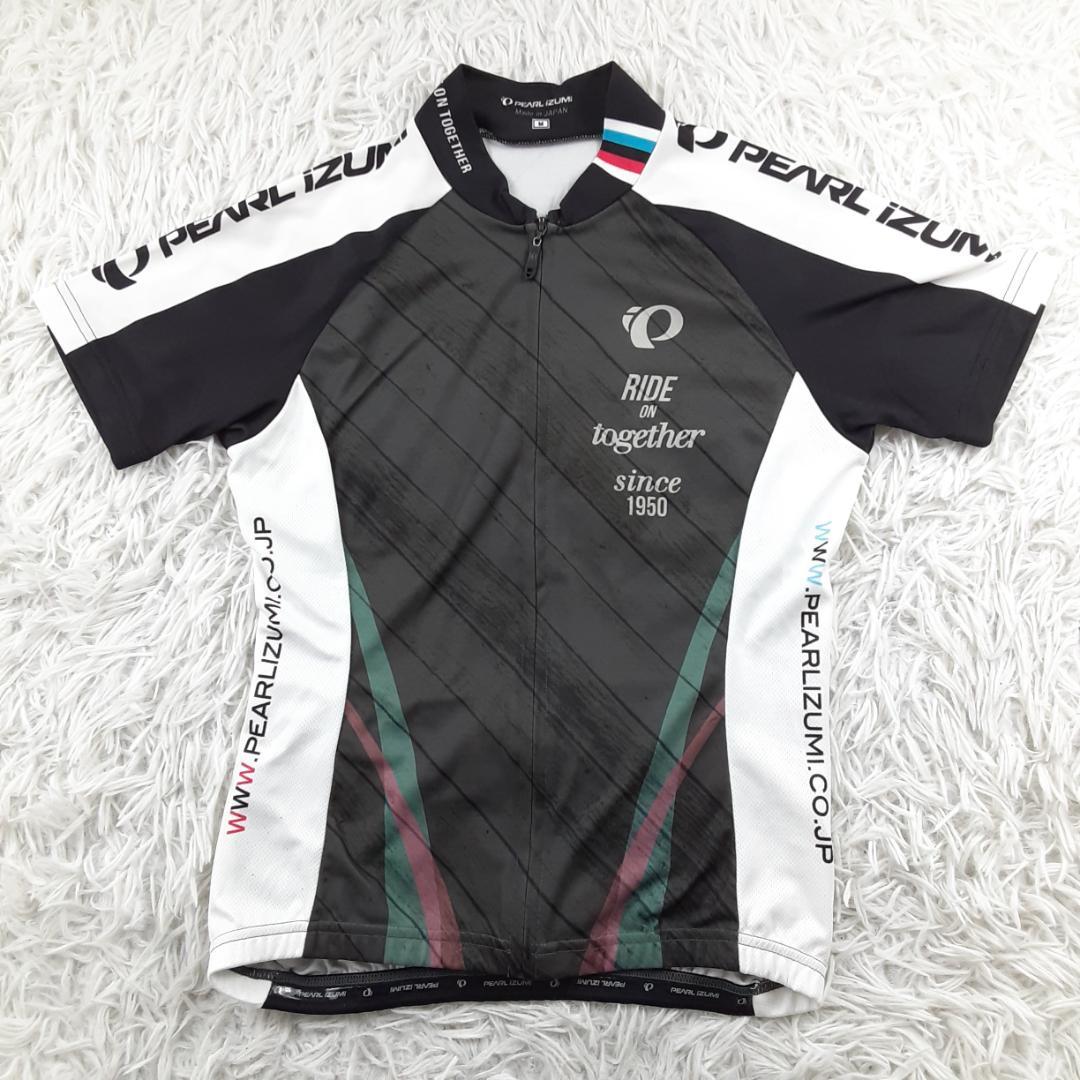 美品◎PEARL IZUMI サイクリングウェアセットアップ グローブ付 黒白