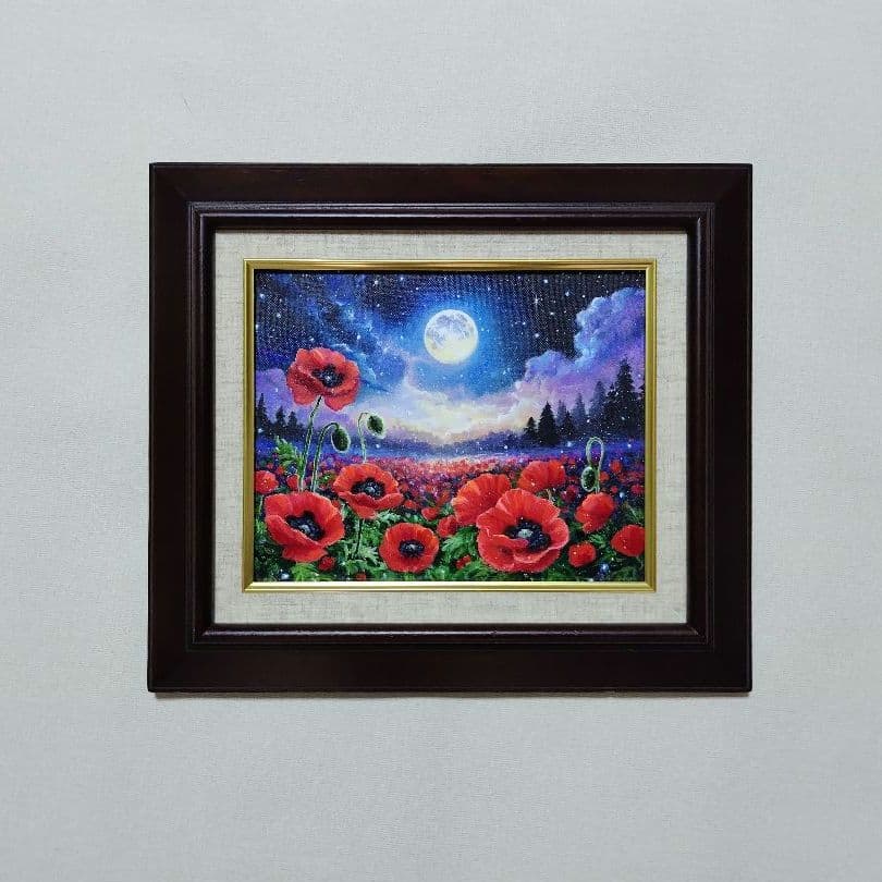 な*み様 【ポピー】アクリル画 F3 風景画 絵画