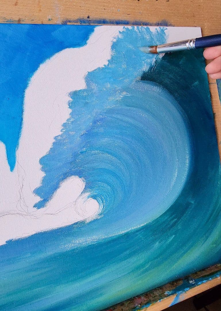 油絵　絵画　海の絵　肉筆