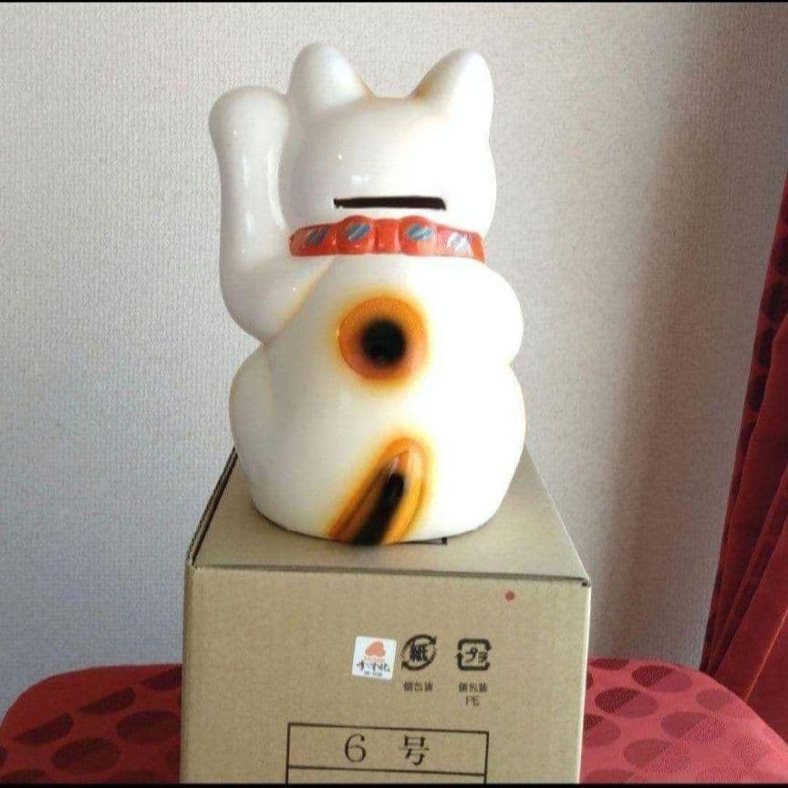 限定値引中✨人呼び、人気運up招き猫》白猫左手上げ6号 特別製作在庫限り