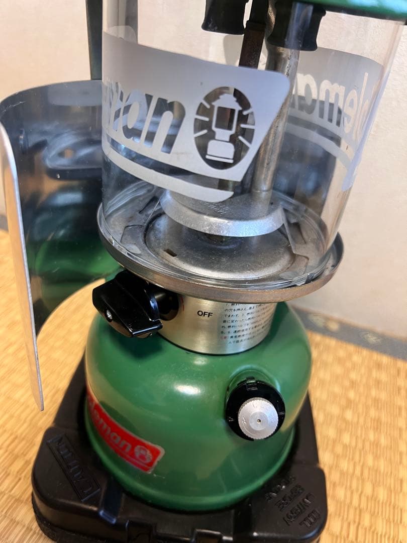 Coleman ランタン グリーン 風防付　アメリカ製97年3月製造品