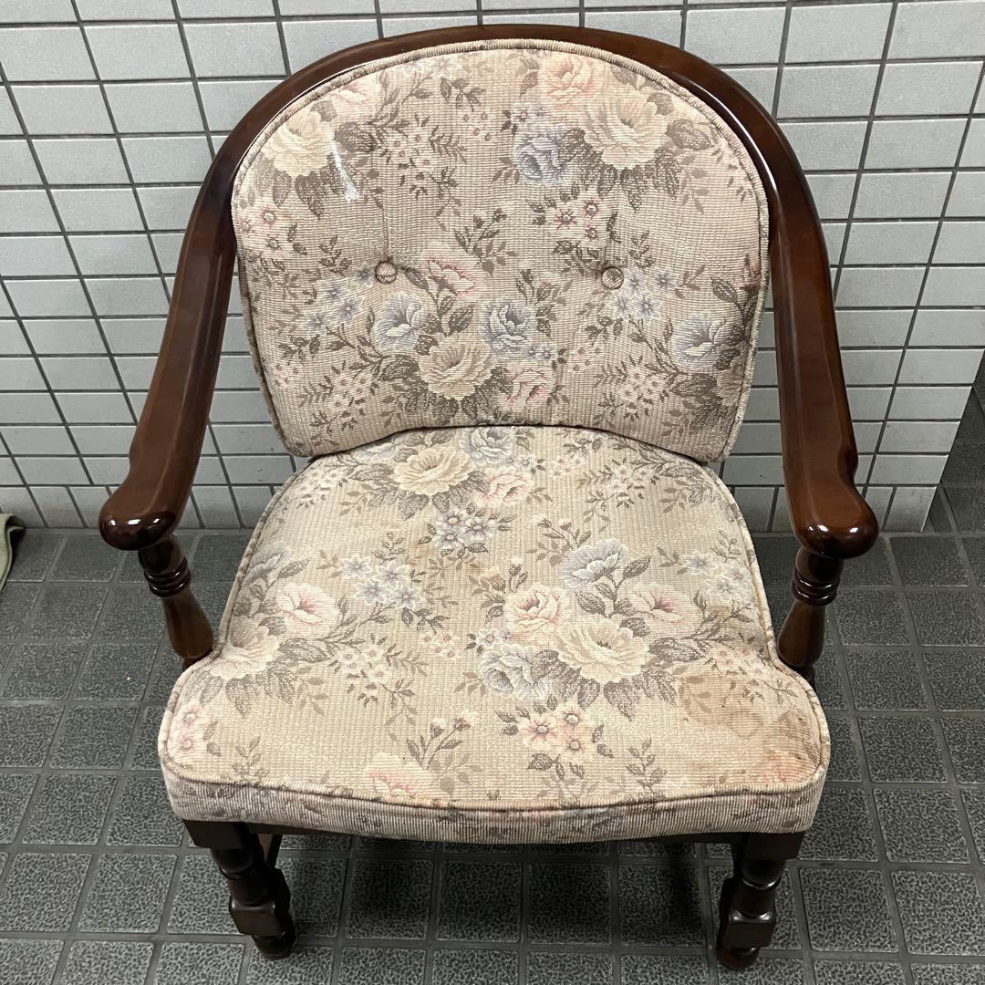 karimokuカリモク コロニアル花柄　アームチェア　シングルソファ 肘掛椅子