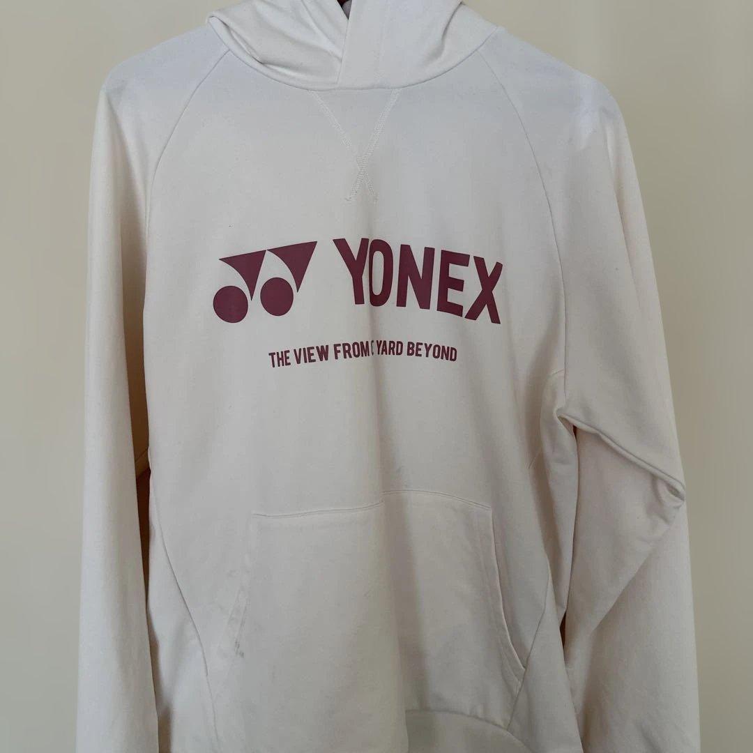断捨離最終値下げ☆YONEX フード付きスウェットシャツ ホワイトソフテニゴルフ