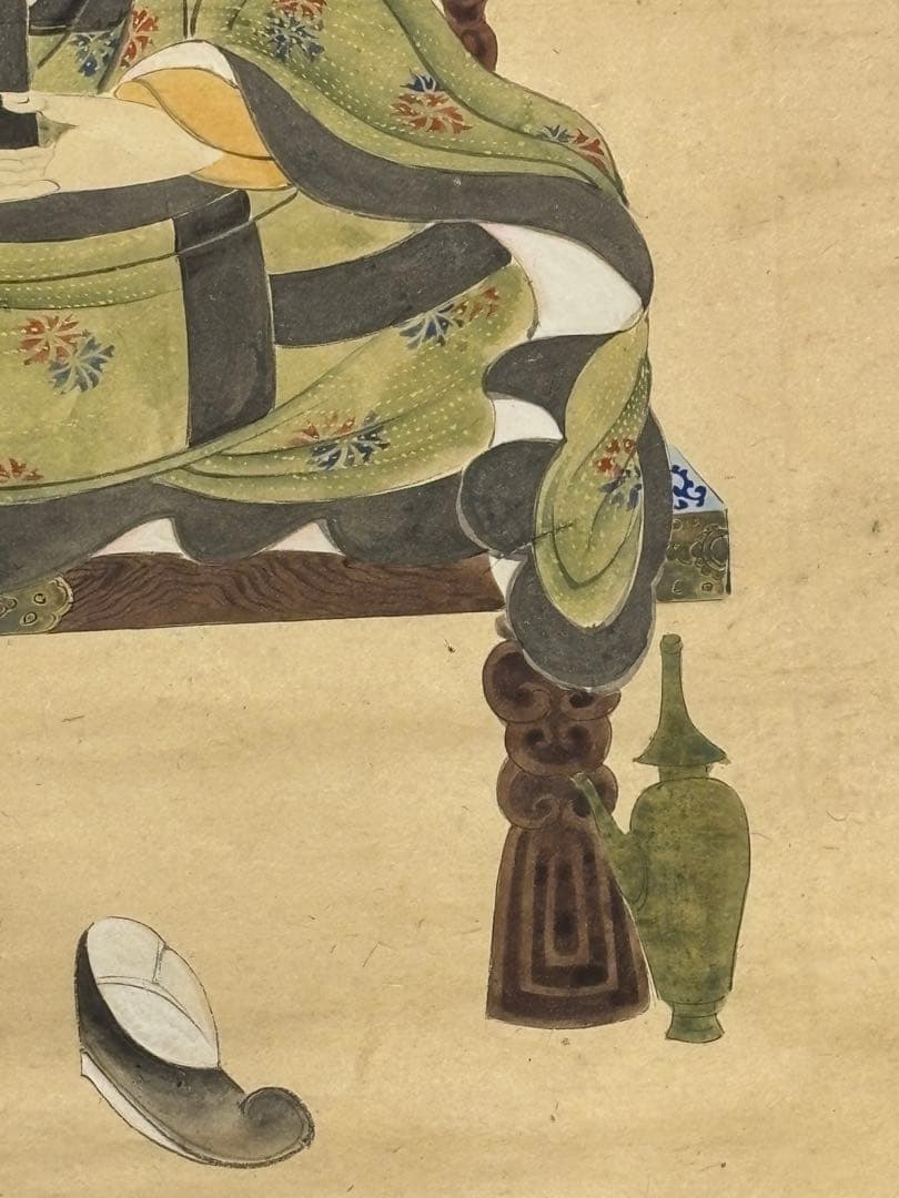 「伝教大師坐像図」彩色木版画 1枚|最澄 天台大師 天台宗 仏画 江戸時代