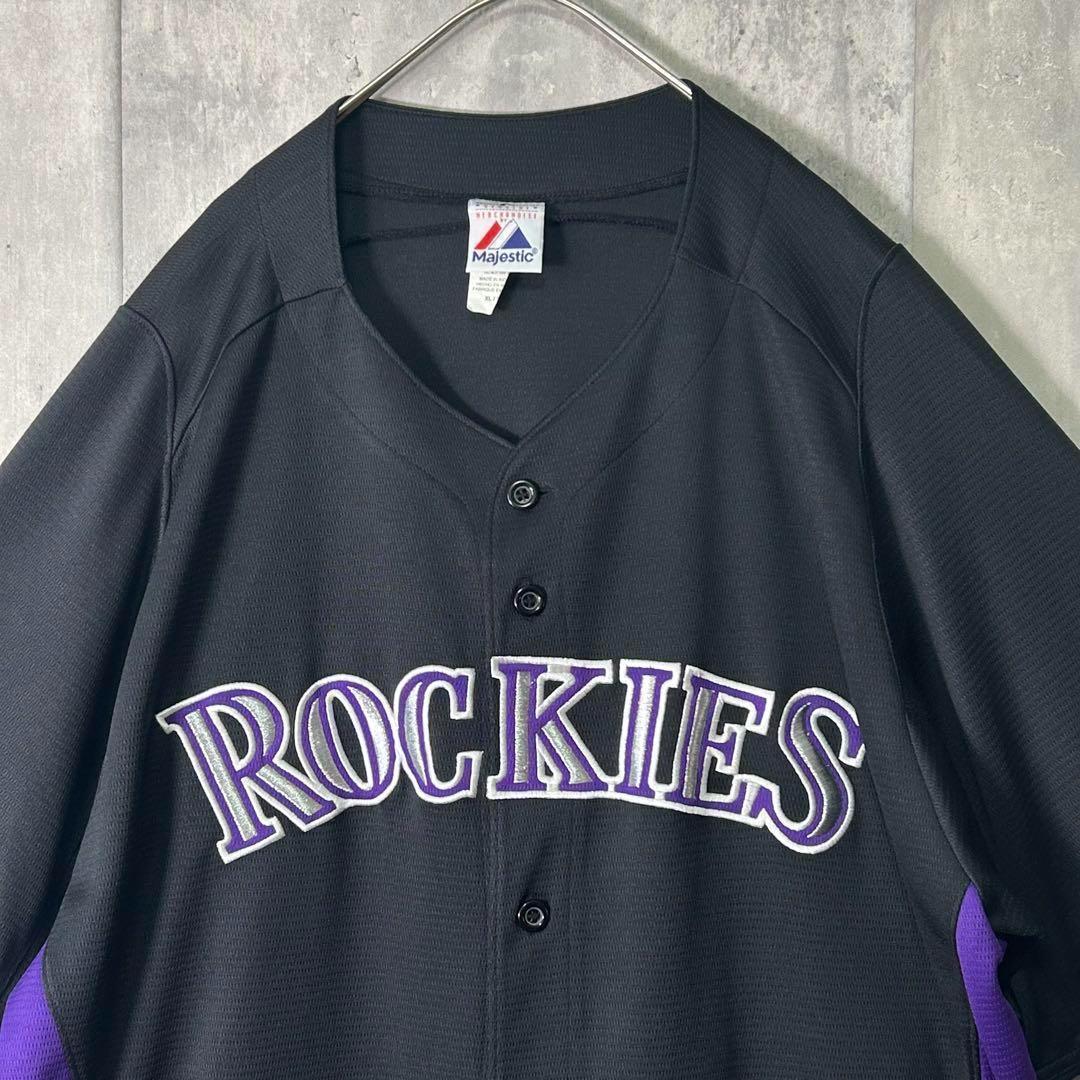正規品 Majestic MLB コロラドロッキーズ 刺繍 ユニフォーム 極美品