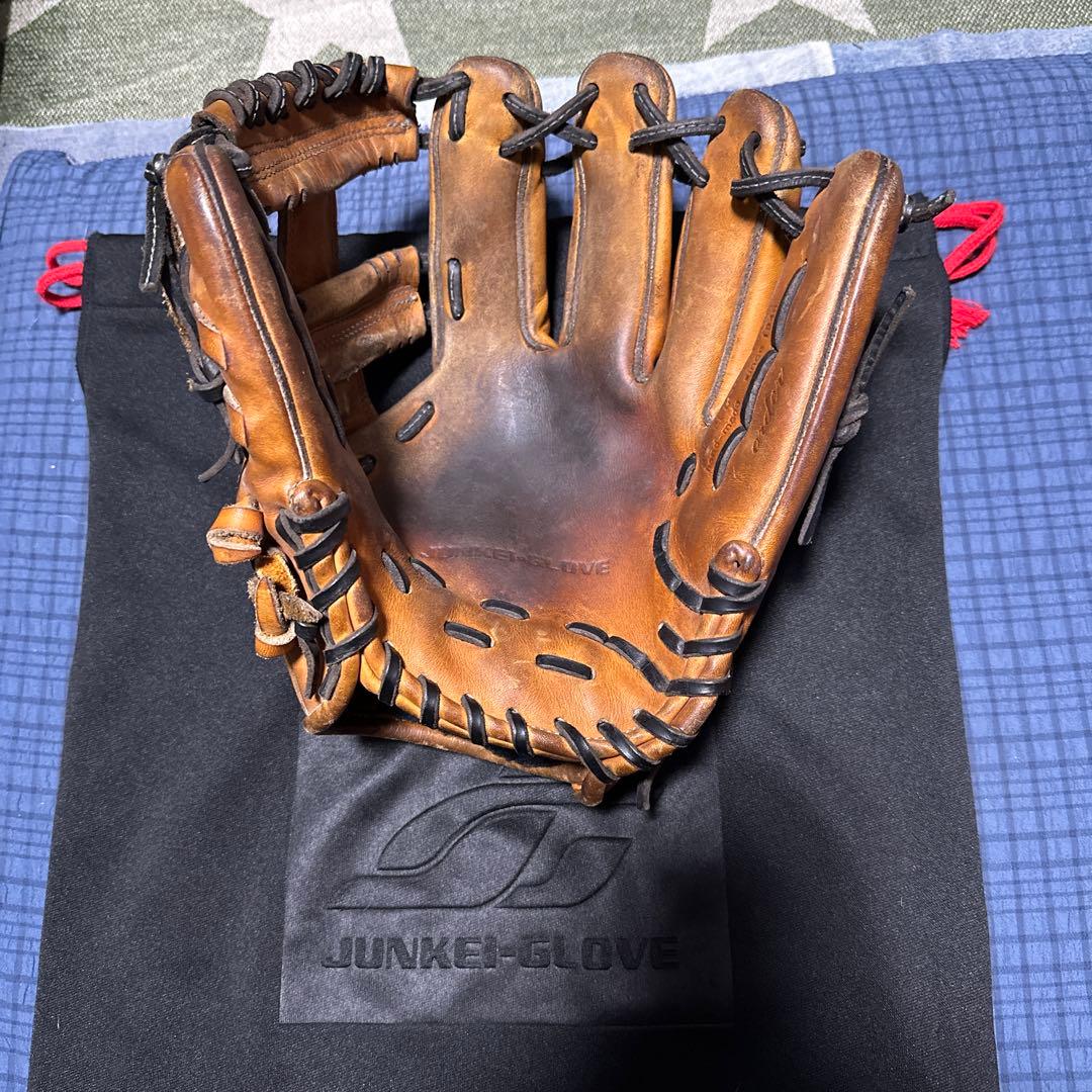 JUNKEE GLOVE 硬式グローブ ブラウン 収納袋付き