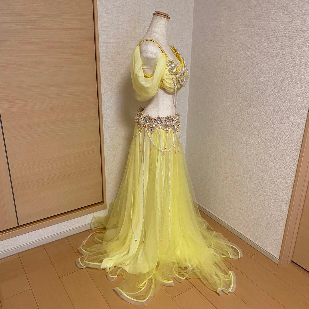 新品未使用！ベリーダンス　衣装　XXL 黄色　イエロー　パール