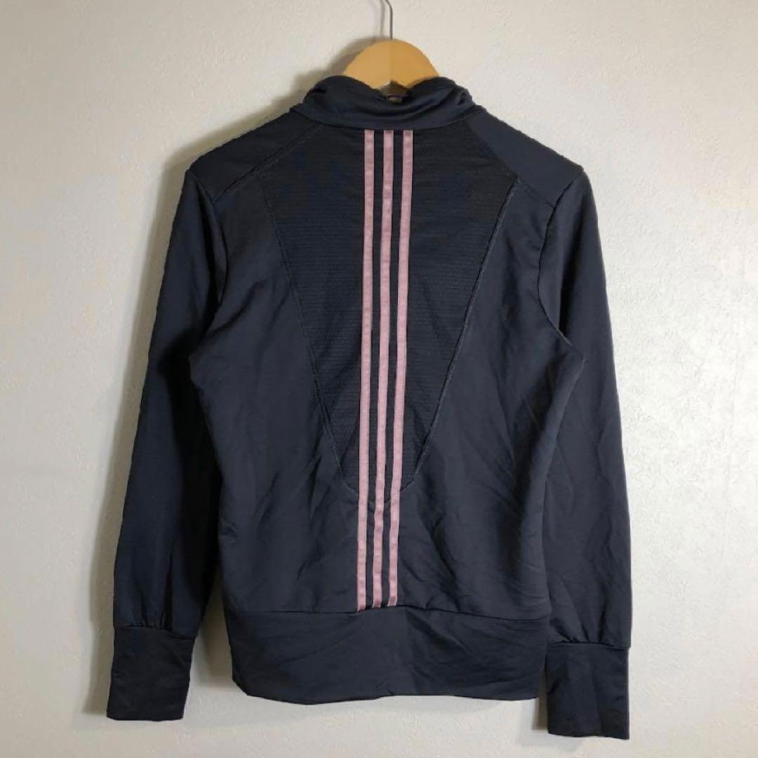 adidas ストレッチジャケット 総柄 ブラック 美シルエット スポーツMIX