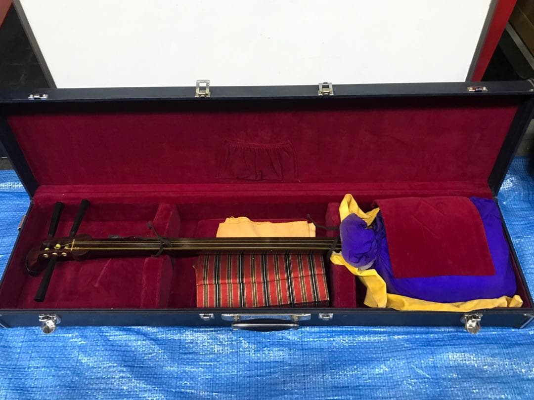 和楽器 三味線 弦楽器 鼈甲撥 天然素材 金細 綾杉胴 金具k9
