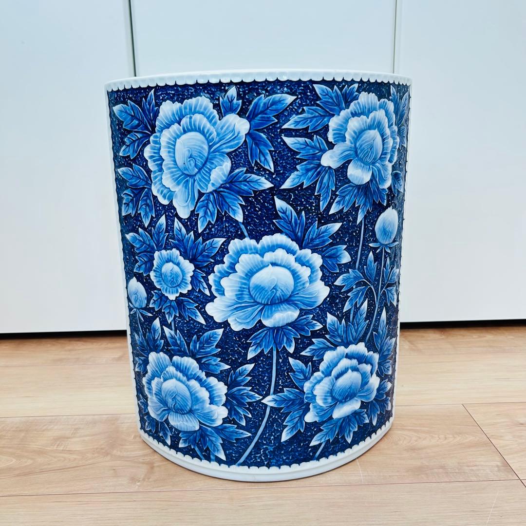 有田焼 コーナー用 花瓶 花器 傘立て 壺 大型 高さ47.5cm