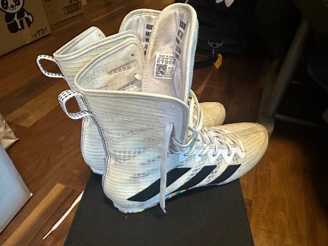 adidas ボクシングシューズ ハイカット ホワイト