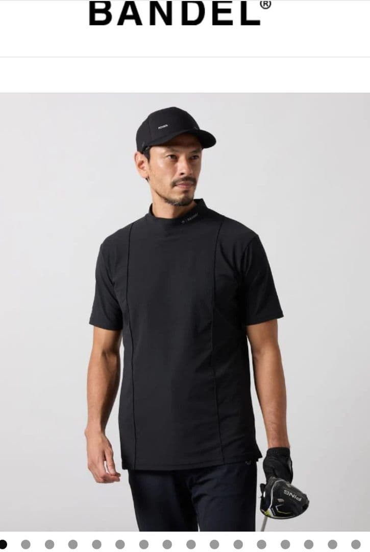 BANDEL 黒 モックネック　半袖シャツ