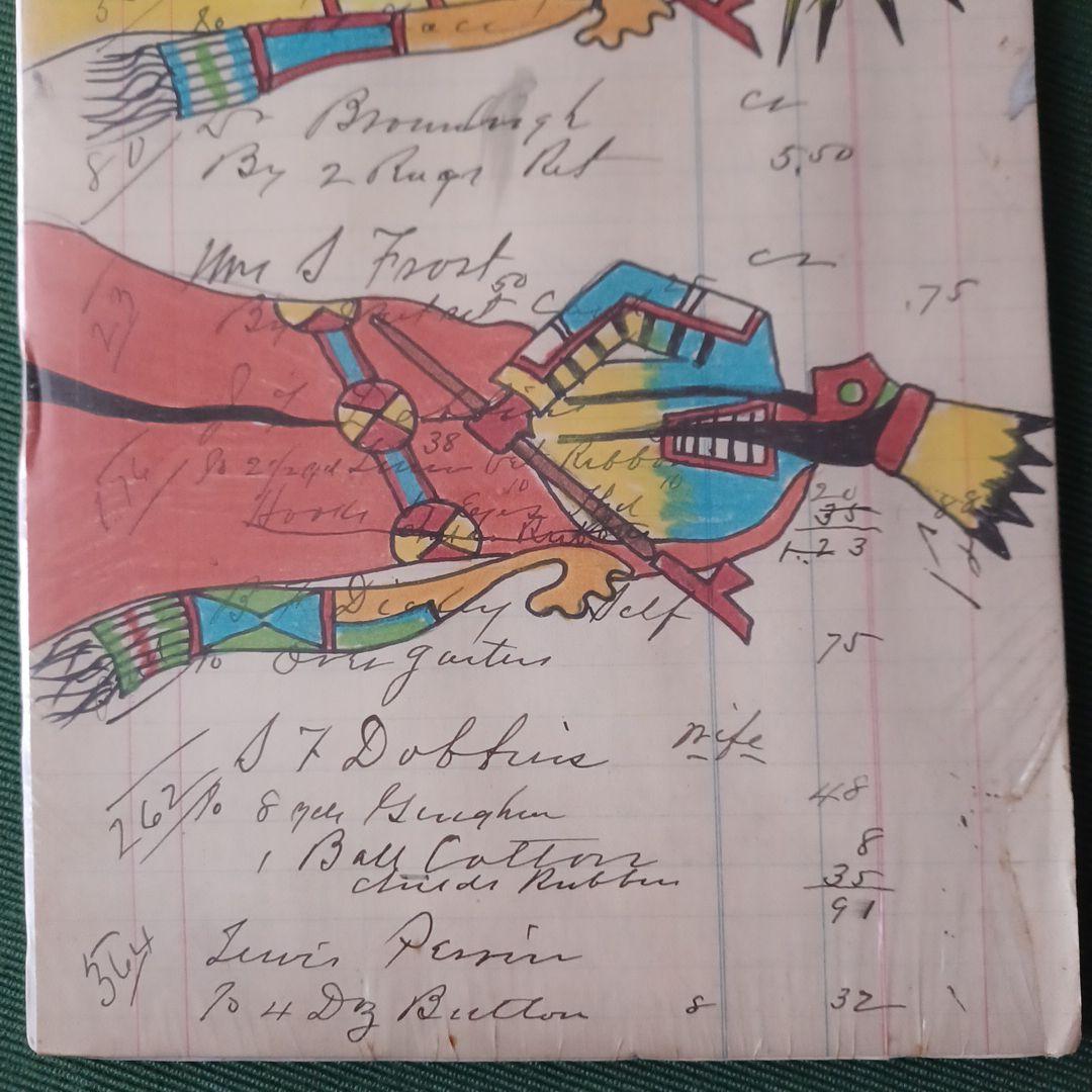 インディアン風アート作品 アメリカ先住民風 衣装デザイン画／原画スケッチ