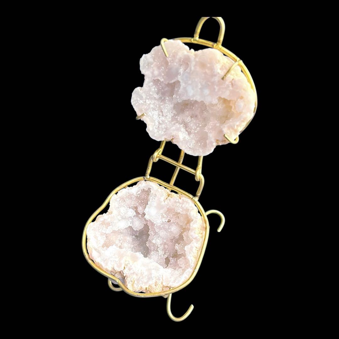 ジオード☆水晶原石☆インドの職人ハンドメイド☆リングピロー☆アクセサリー入れ