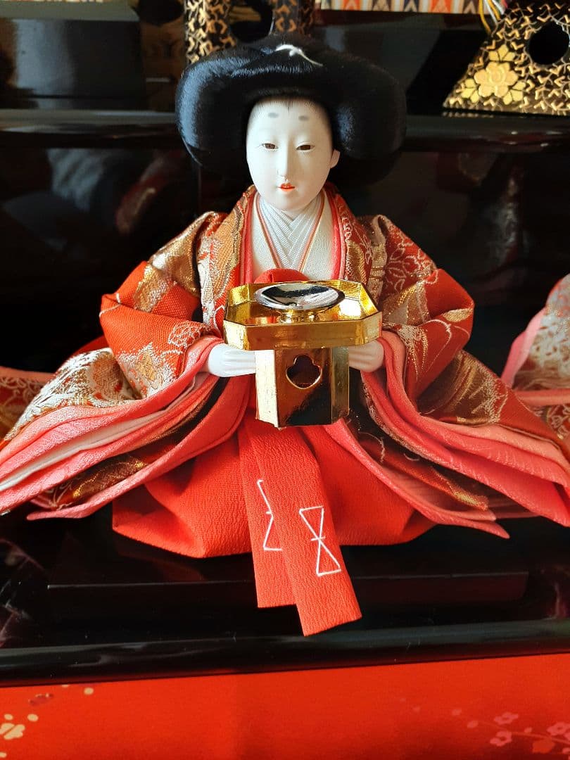 お雛様セットA　五人飾り　衣装着木製二段雛壇は含まず　ひな祭り　ぼんぼり　桜橘