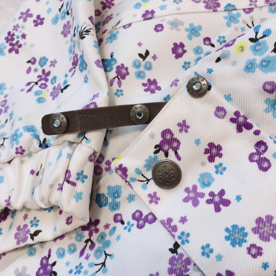 アイスパーダル⭕️スノーボードジャケット　ジャンパー　スキー　白地　総柄　希少　M