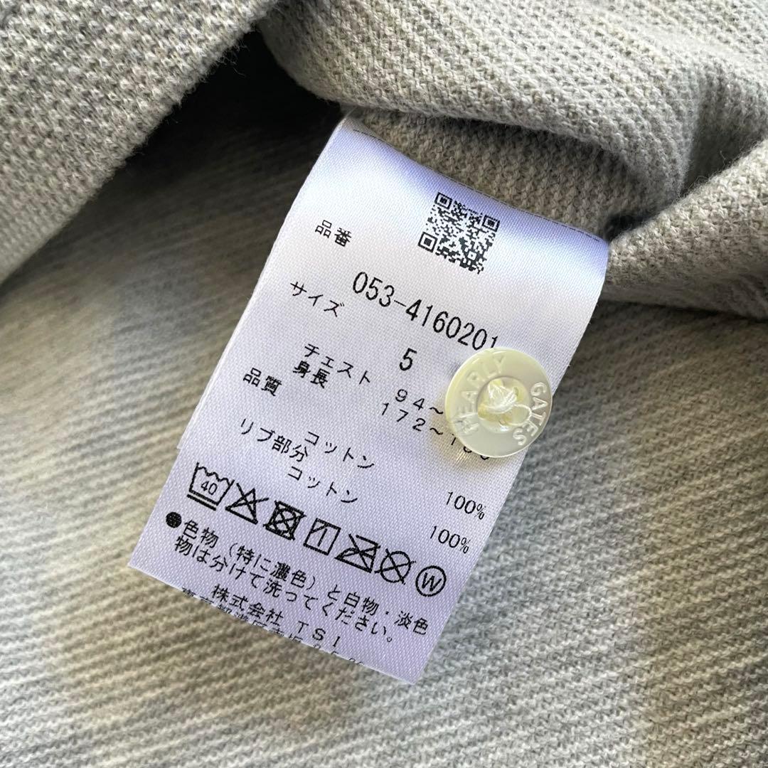 美品 パーリーゲイツ ポロシャツ ストレッチ 35周年 グレー L サイズ5