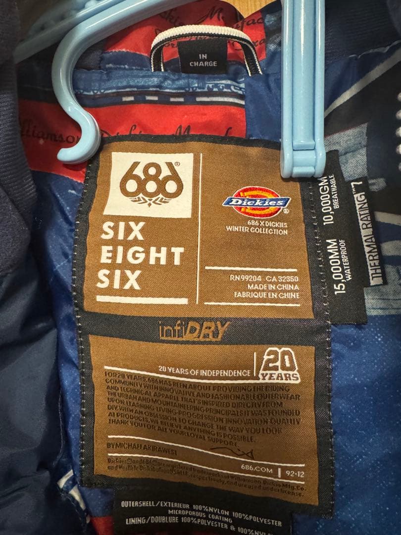 686 × Dickies スノーボードジャケット メンズXL スノボウェア