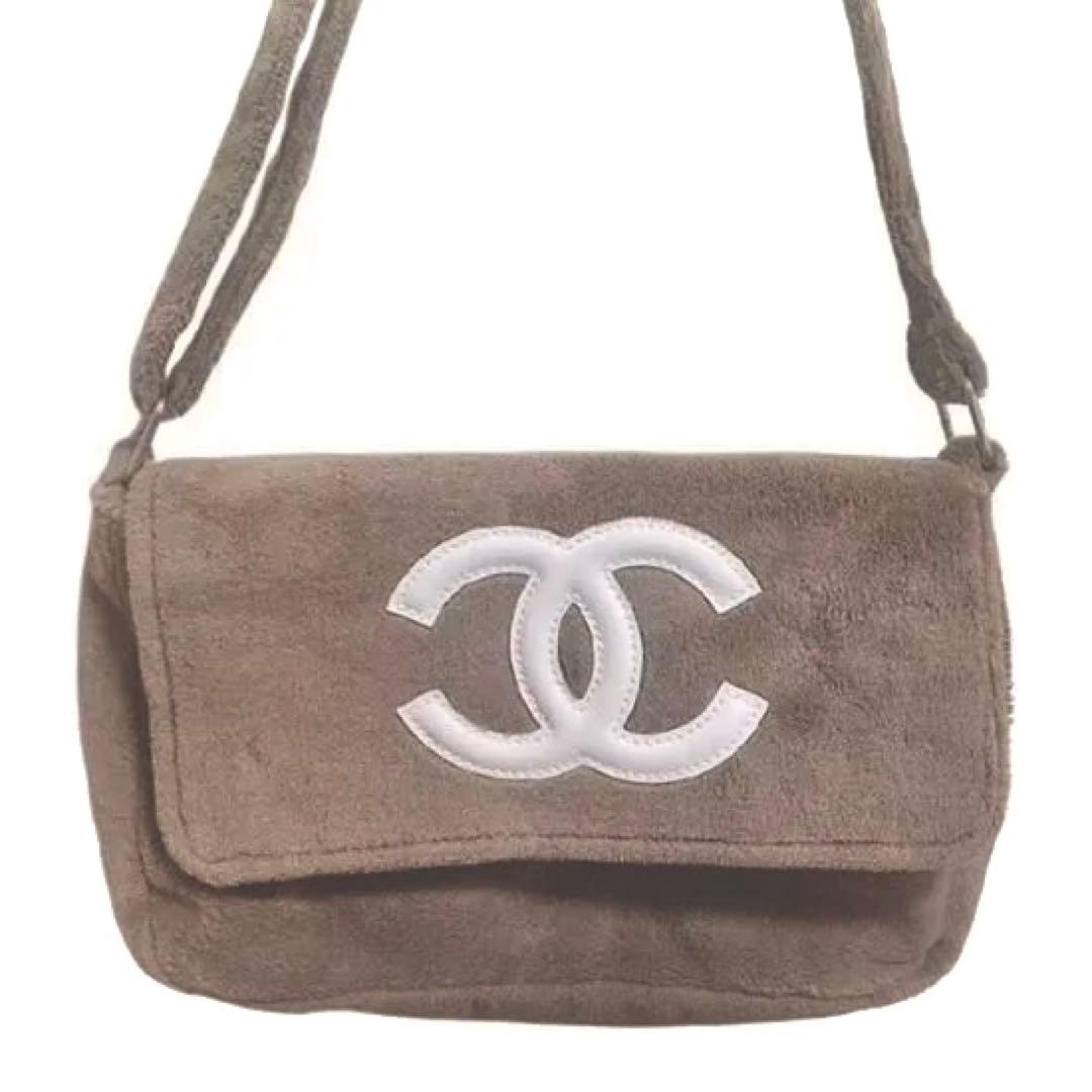 D*6様 CHANEL シャネル ミニバッグ ポーチ コーヒーブラウン×ホワイト