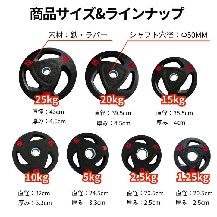 【新品・送料無料】バーベルプレート計60kgセット(15kg×4枚)
