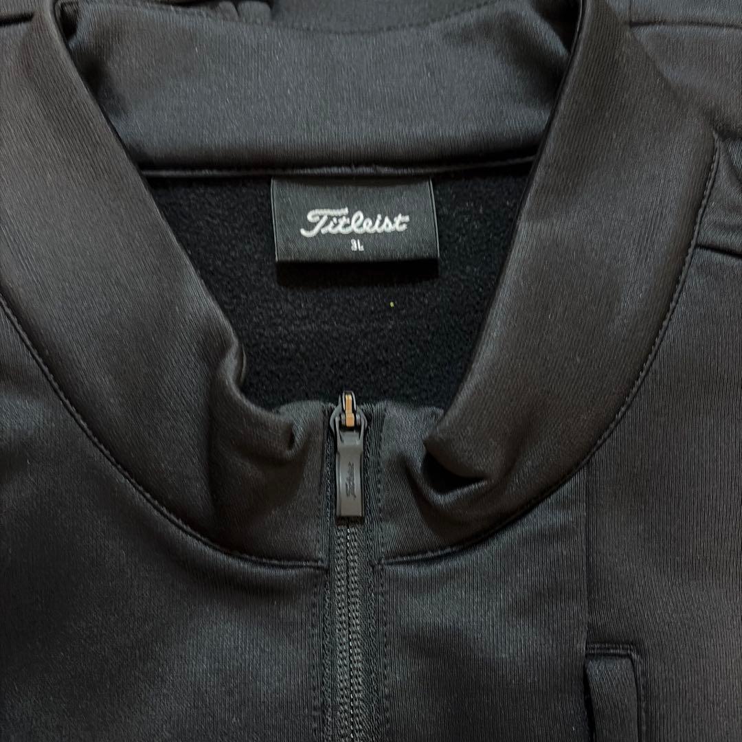 【中古美品】TITLEIST 裏起毛ハーフジップブルゾン ブラック系 3L