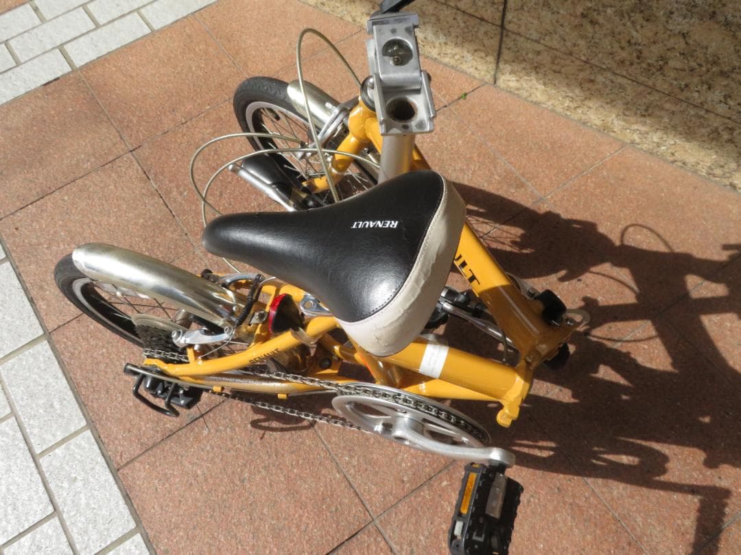 RENAULT 折りたたみ自転車 イエロー16\" 外装6段ギア　おまけ付き
