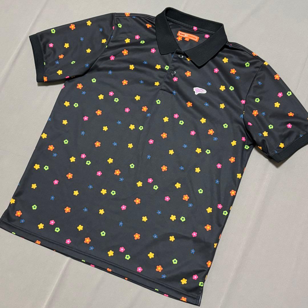 ビームスゴルフBEAMSGOLF 小花柄総柄半袖ポロシャツ M