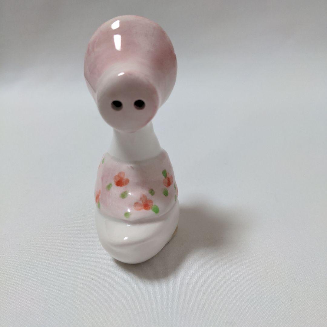 アヒルのカップル 陶器フィギュア 2個セット 昭和レトロ