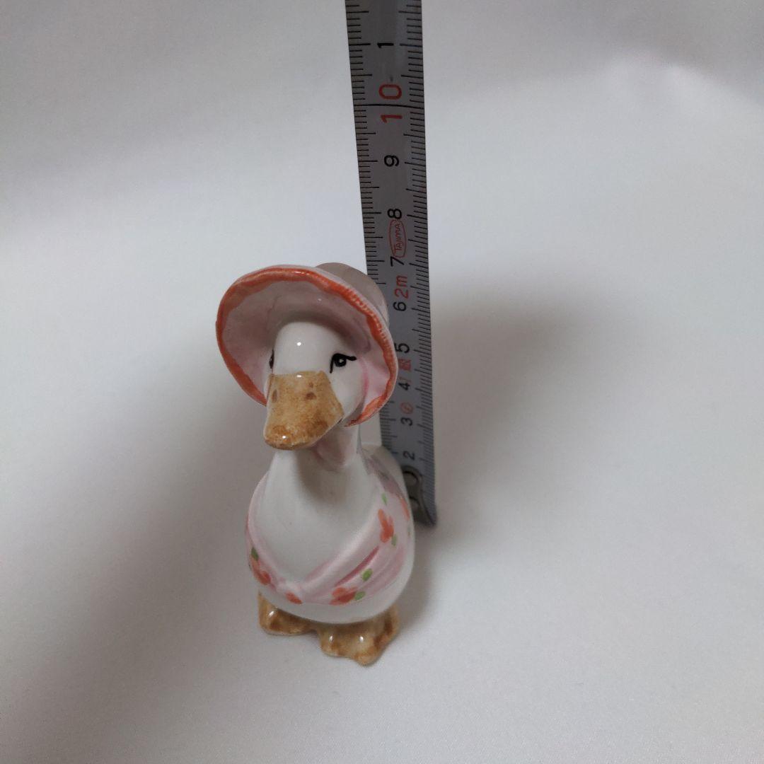 アヒルのカップル 陶器フィギュア 2個セット 昭和レトロ