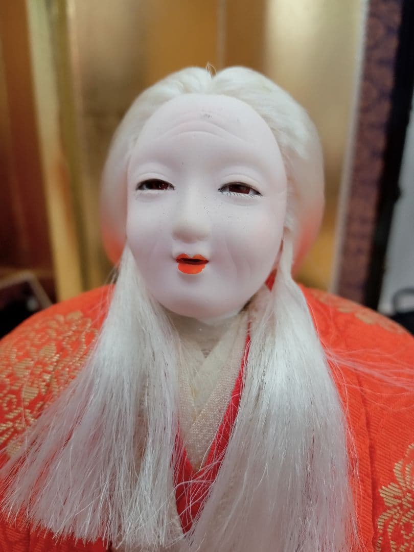 雛人形　百歳雛（ももとせびな）木目込み人形　金屏風　雪洞付　長寿　変わり雛