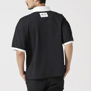 新品 アヴィレックス ゴルフ ワッペン刺しゅう ハーフジップ ポロシャツ M 黒