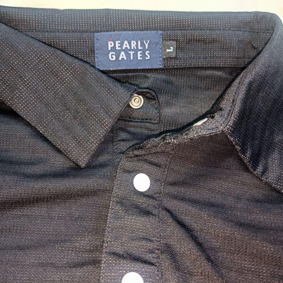 美品 PEARLY GATES ブラックポロシャツ L 吸水速乾 ゴルフウェア