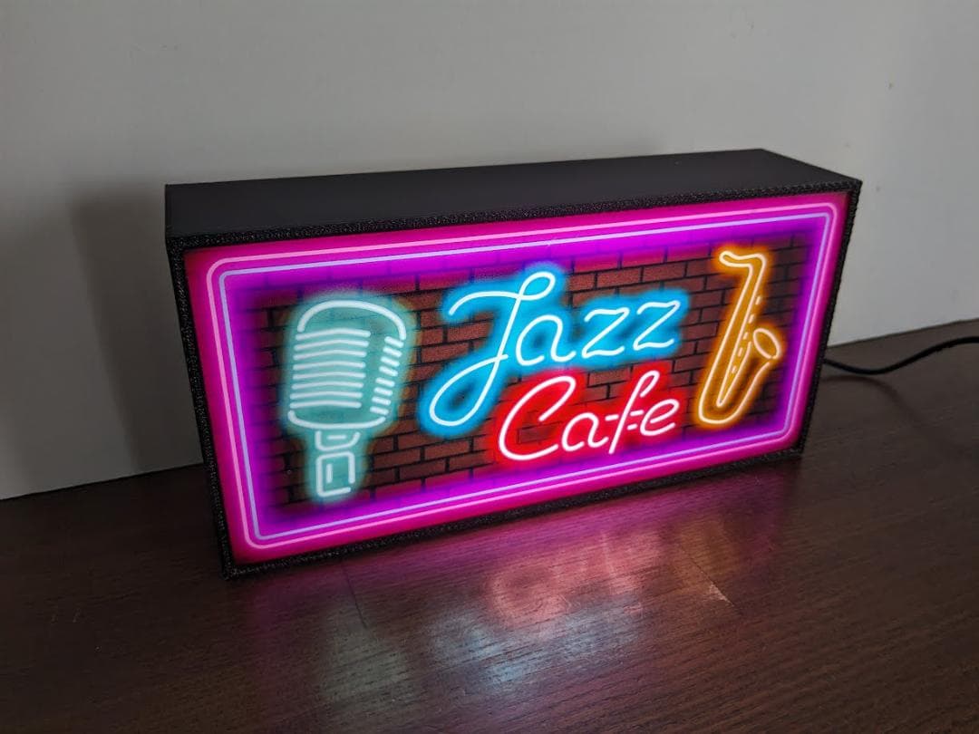 ジャズ カフェ ジャズ喫茶 サックス ライブバー 看板 置物 雑貨 ライトBOX