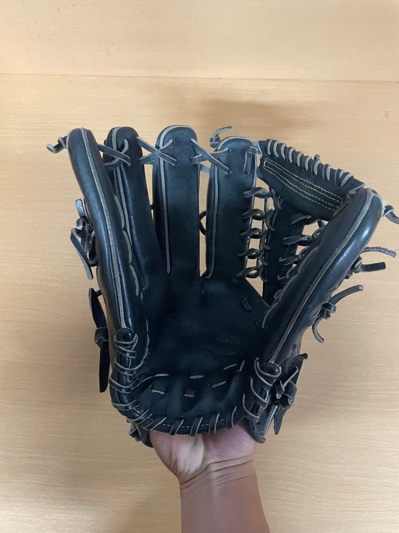 硬式野球用 左投げグローブ 黒 外野手用 グローバルエリート 値下げ交渉可