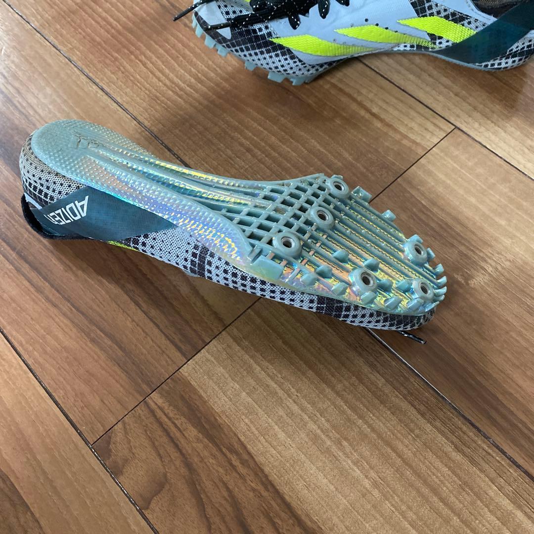 ADIZERO スパイクシューズ グレー/イエロー