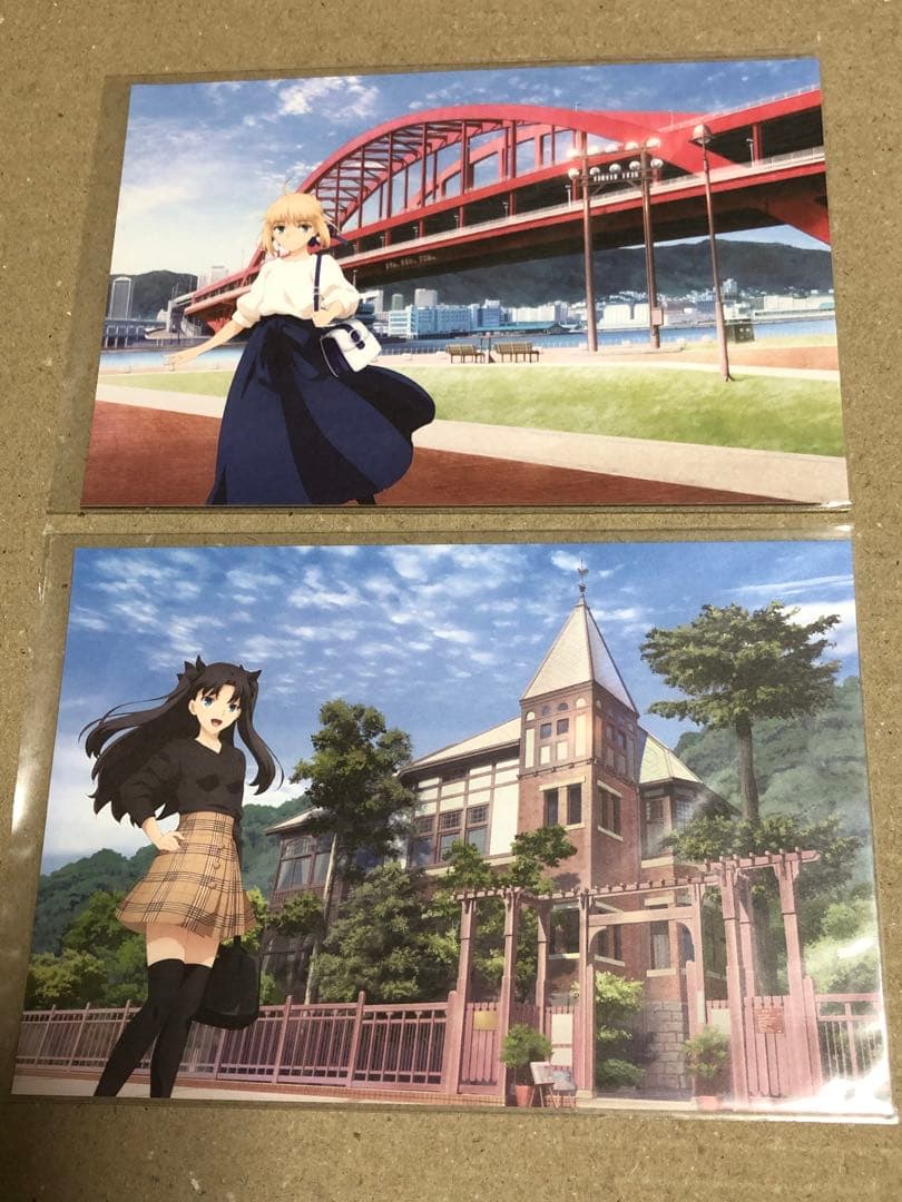Fate/stay night 神戸 ポストカード セイバー 凛 桜 集合　4種