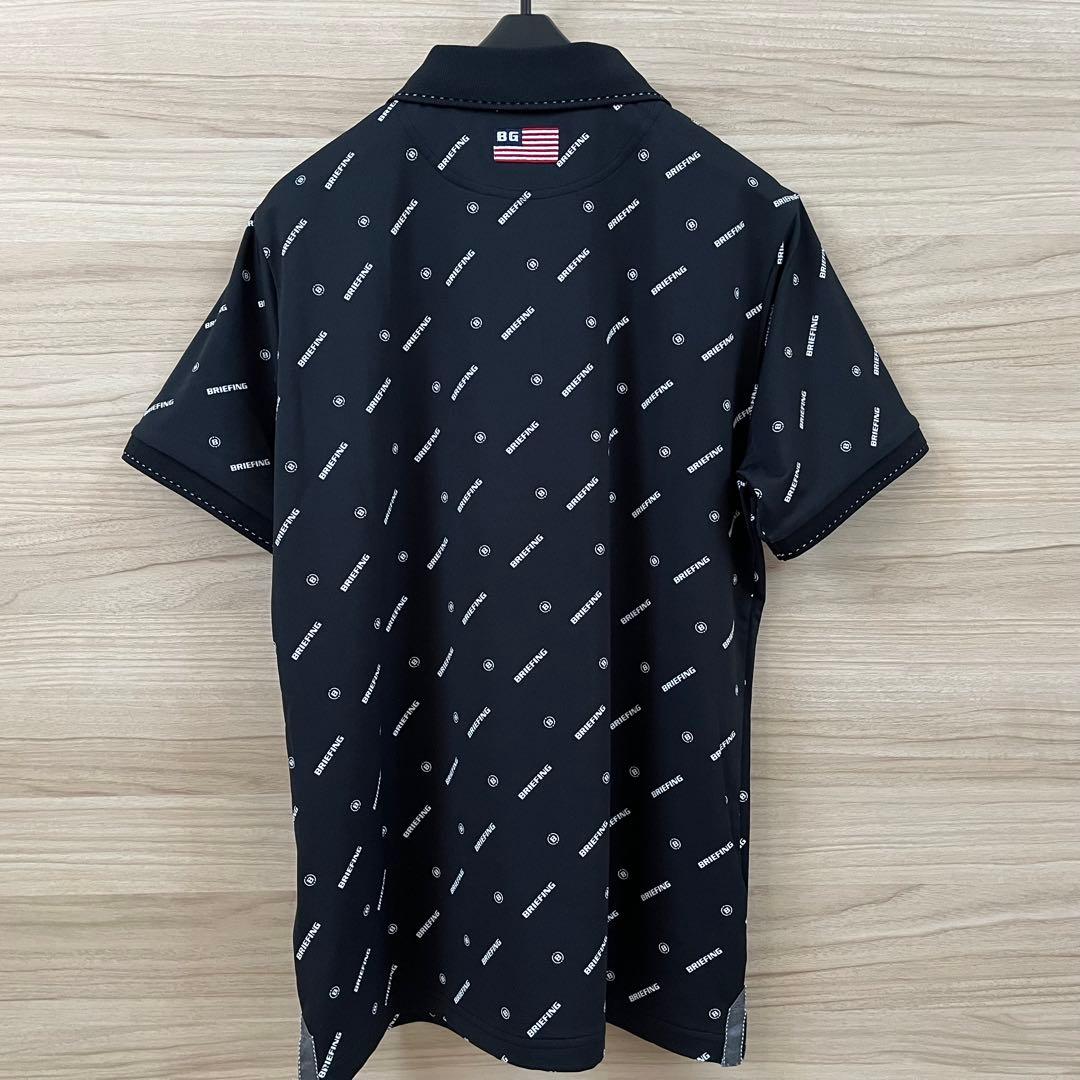 新品★23,100円 黒M BRIEFINGゴルフ ポロシャツ ロゴ総柄