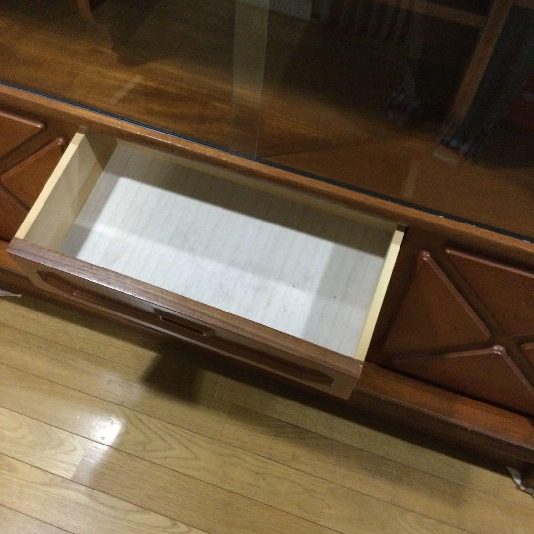 木製キャビネット サイドボード ガラス扉付き A139