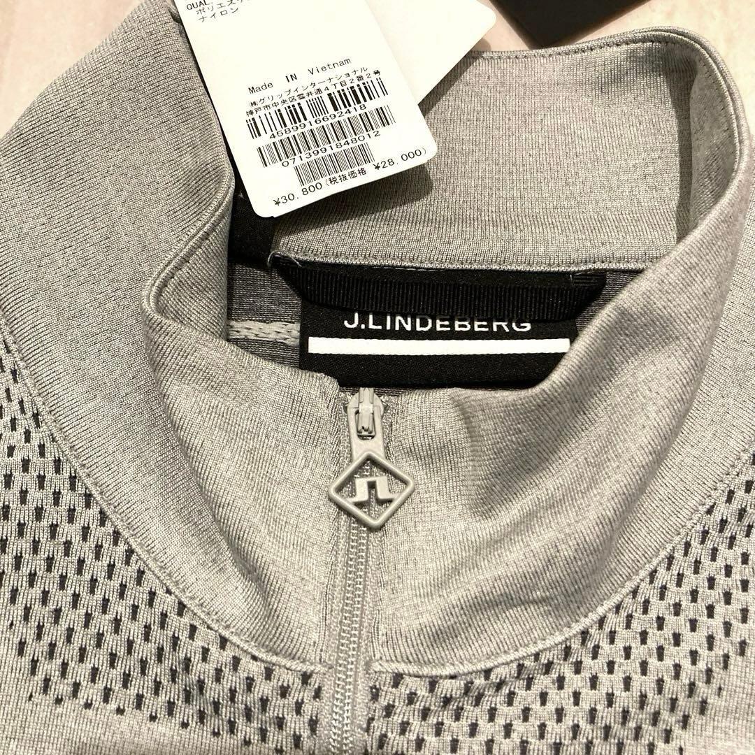 【新品.未使用】J.LINDEBERG ゴルフウェア ハーフジップ グレーL