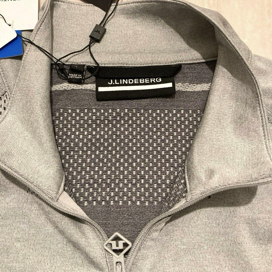 【新品.未使用】J.LINDEBERG ゴルフウェア ハーフジップ グレーL