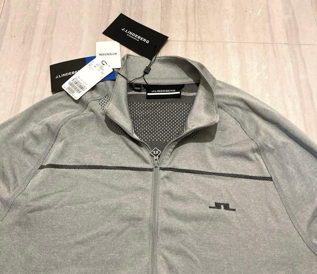 【新品.未使用】J.LINDEBERG ゴルフウェア ハーフジップ グレーL