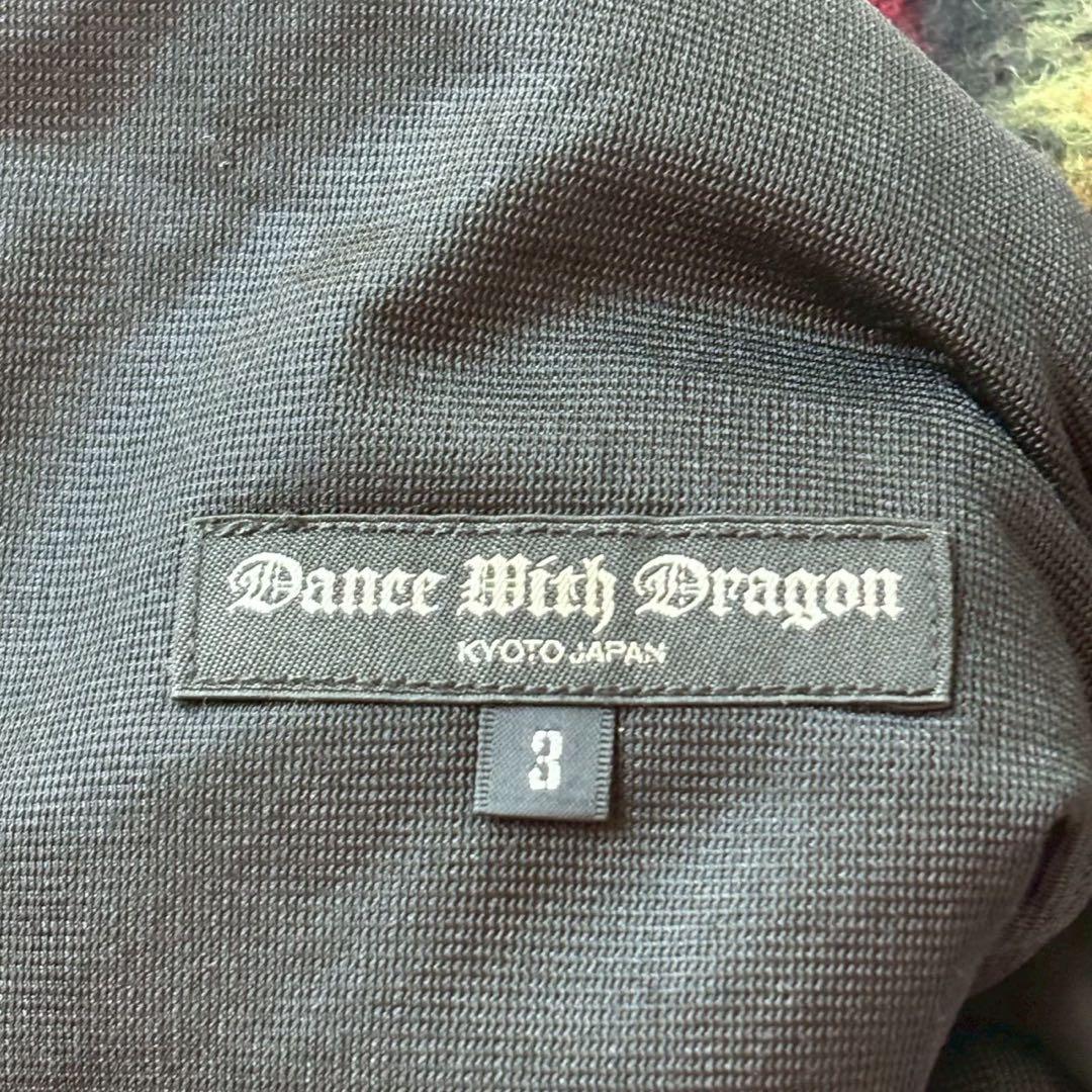 ダンスウィズドラゴン ストレートパンツ ゴルフ ロゴ刺繍 金ボタン チェック柄