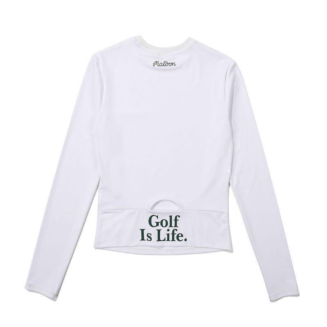 長袖Tシャツ MALBON GOLF マルボン ゴルフ 長T ホワイト 白T 白