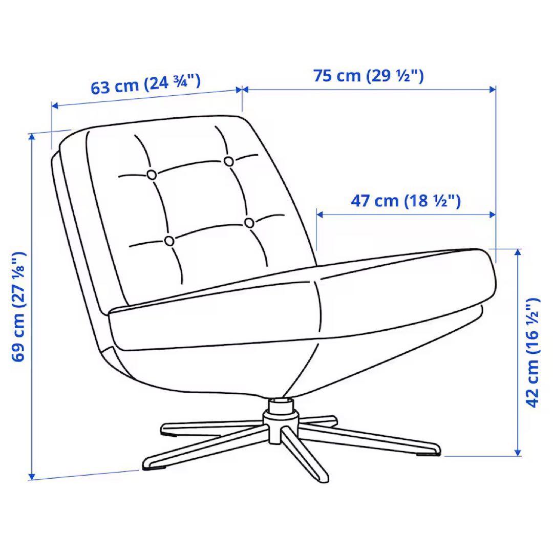 【ご予約分】新品＊未開封 IKEA ディヴリンゲ 回転パーソナルチェア ソファ