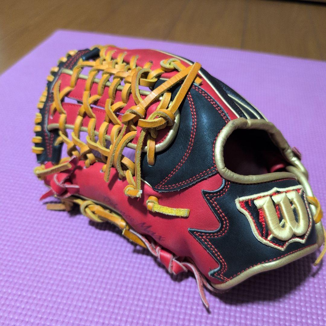 Wilson 軟式グローブ 赤/黒