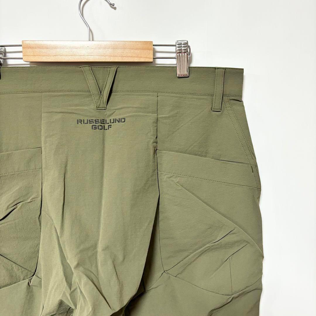 新品 ラッセルノ ゴルフ ストレッチ カーゴ ロングパンツ サファリ L 5