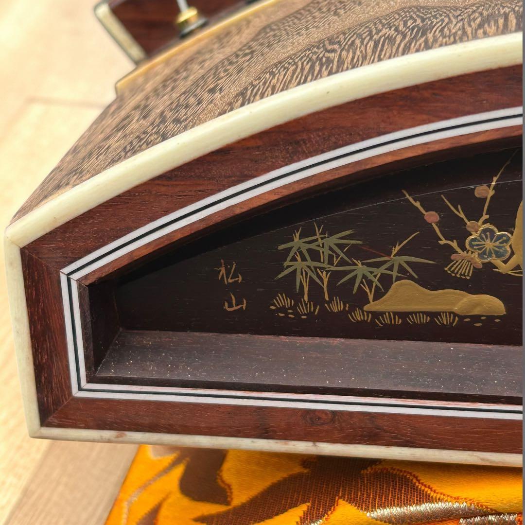 安心配送✨極上美杢 十三弦琴 180cm 刳甲造 綾杉彫 松山銘 高級蒔絵入